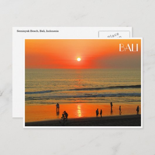 bali sunset seminyak briefkaart (Voorkant / Achterkant)