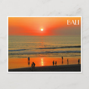 bali sunset seminyak briefkaart