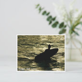 Bali Sunset Surfing – Art Postcard Briefkaart (Staand voorkant)