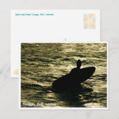 Bali Sunset Surfing – Art Postcard Briefkaart (Voorkant / Achterkant)