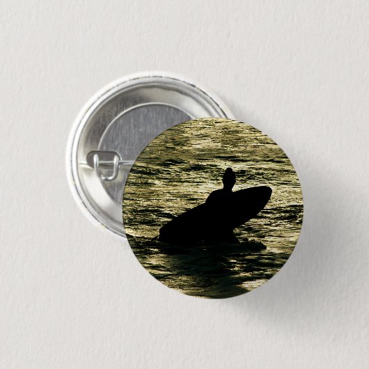 Bali Surfer Golden Hour-badge Ronde Button 3,2 Cm (Voorkant /achterkant)