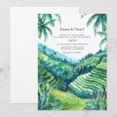 Bali Tegalalang Rijstterrassen Uitzicht Kaart (Voorkant / Achterkant)