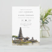 Bali Temple Destination All In One Wedding Kaart (Staand voorkant)