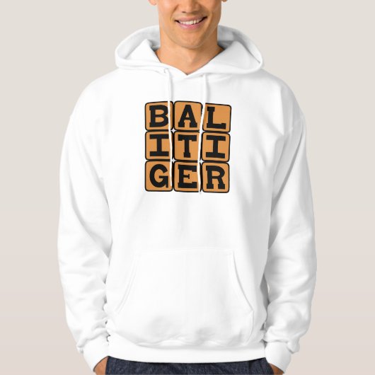 Bali Tijger, Woeste Kat Hoodie (Voorkant)