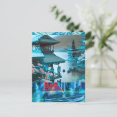 Bali Travel Postcard Art, Bali Skyline, Bali Indon Briefkaart (Staand voorkant)