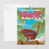 Bali Travel poster. Briefkaart (Voorkant / Achterkant)