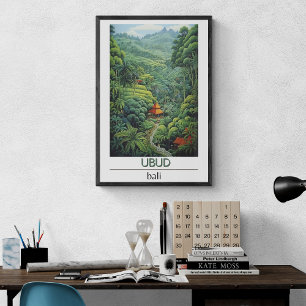 Bali Travel Poster, Ubud Travel Poster