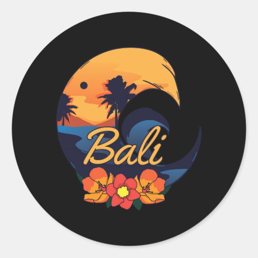 Bali Travel Ronde Sticker (Voorkant)