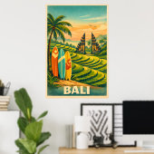 Bali Tropisch Retro Reizen Poster (Thuiskantoor)