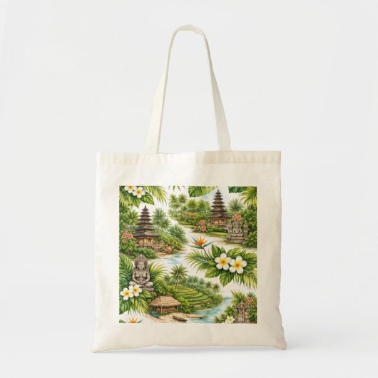 Bali Tropisch Tempel Paradijs Tote Bag (Voorkant)