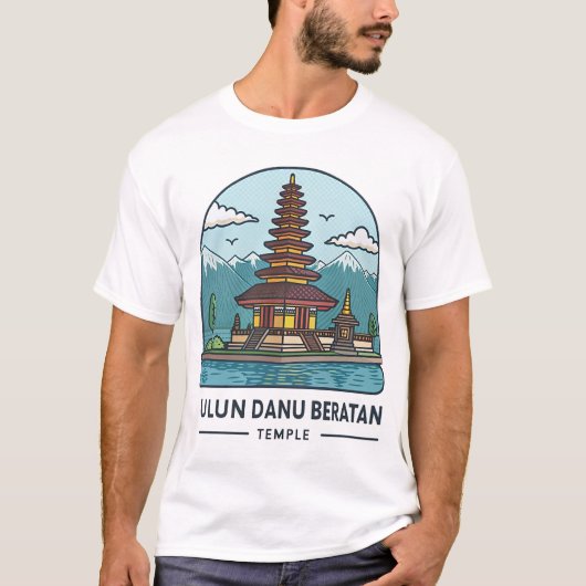 Bali Ulun Danu Beratan Tempel T-shirt (Voorkant)