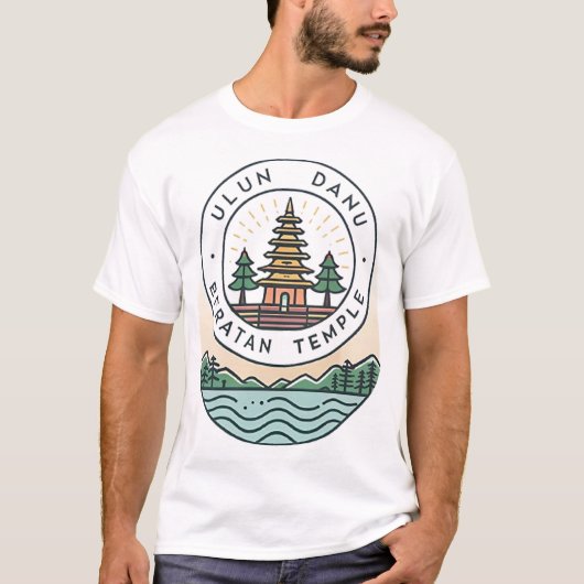 Bali Ulun Danu Beratan Tempel T-shirt (Voorkant)