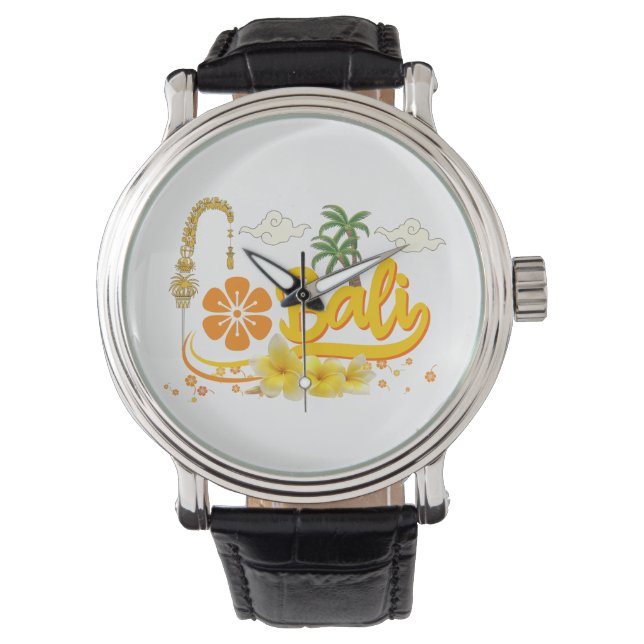 Bali Vakantie Tropische Eiland Strand Matching Horloge (Voorkant)