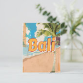 Bali vintage reisposter briefkaart (Staand voorkant)