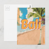 Bali vintage reisposter briefkaart (Voorkant / Achterkant)