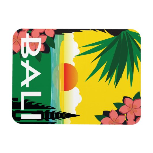 Bali vintage reisstijl magneet (Horizontaal)