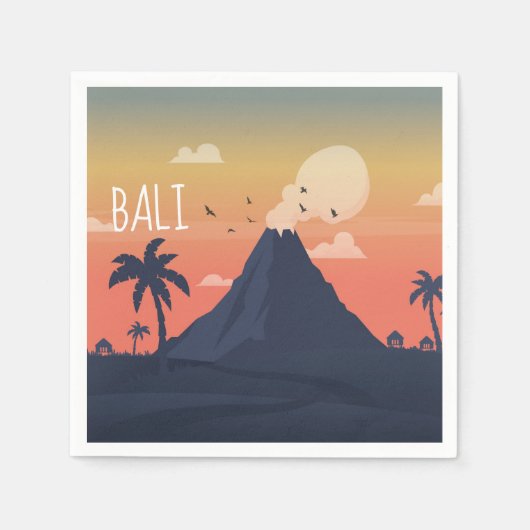 Bali Volcano Mountain Scene Designer Servet (Voorkant)