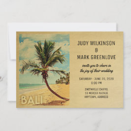 Bali Wedding Invitation Beach Palm Tree Kaart