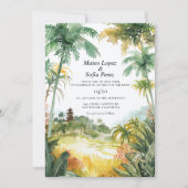 Bali Wedding Invite Tropical Kaart (Voorkant)