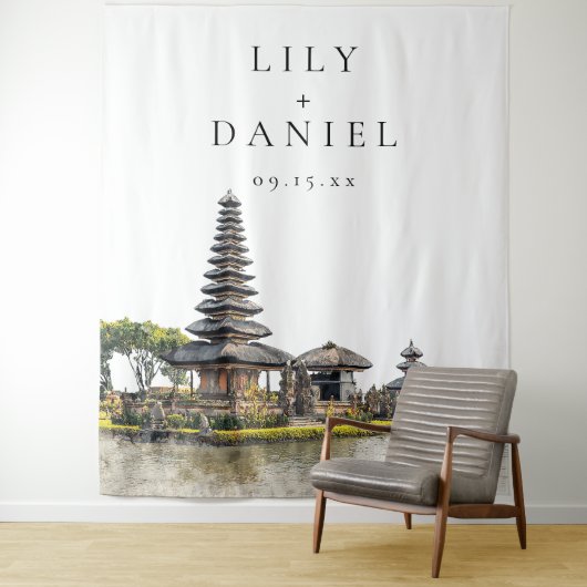 Bali Wedding Photo Backdrop Wandkleed (In situ)