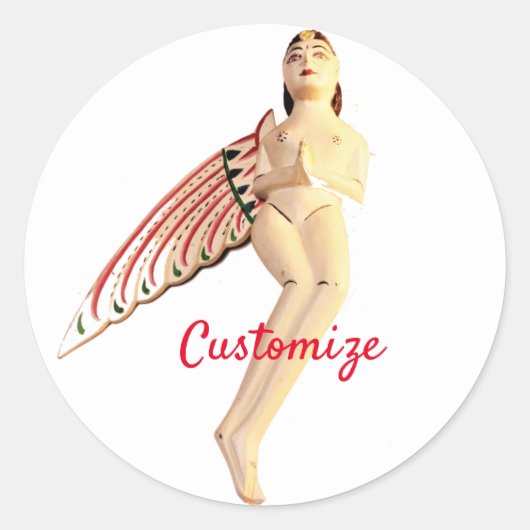 Bali Winged Goddess Thunder_Cove Ronde Sticker (Voorkant)