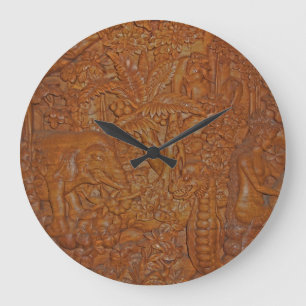 Bali Wood Carving Wall klok