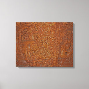 Bali Wood — unieke kunst Canvas Afdruk