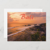 Bali Zee Wave Sunset Beach Shore Island Briefkaart (Voorkant / Achterkant)