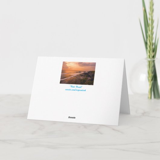 Bali Zee Wave Sunset Beach Shore Island Kaart (Achterkant)