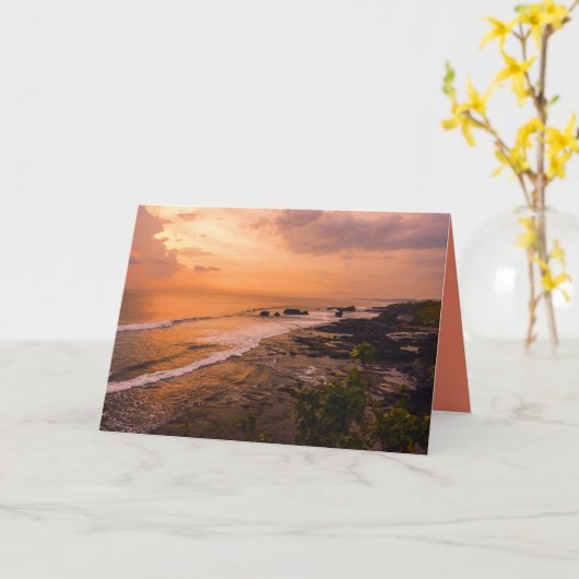 Bali Zee Wave Sunset Beach Shore Island Kaart (Gele Bloem)