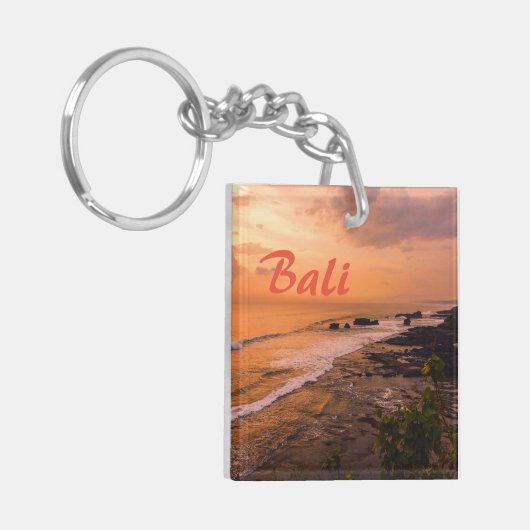 Bali Zee Wave Sunset Beach Shore Island Sleutelhanger (Voorkant Links)