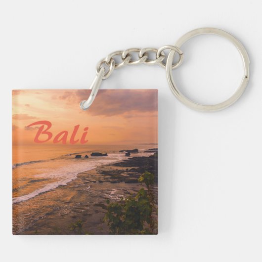 Bali Zee Wave Sunset Beach Shore Island Sleutelhanger (Achterkant)