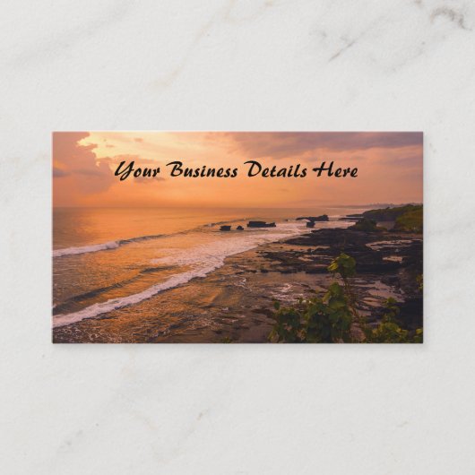 Bali Zee Wave Sunset Beach Shore Island Visitekaartje (Voorkant)