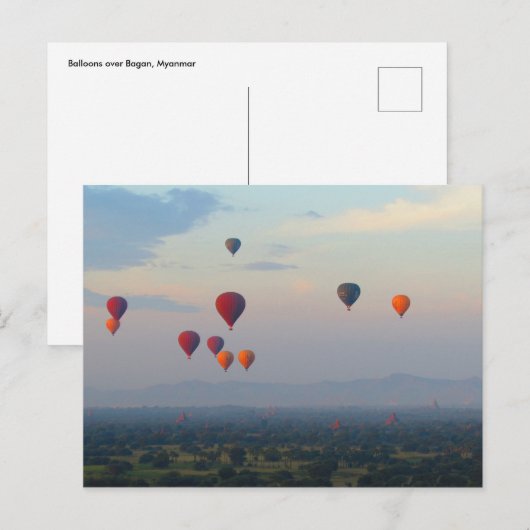 Balies over Bagan, Myanmar Briefkaart (Voorkant / Achterkant)