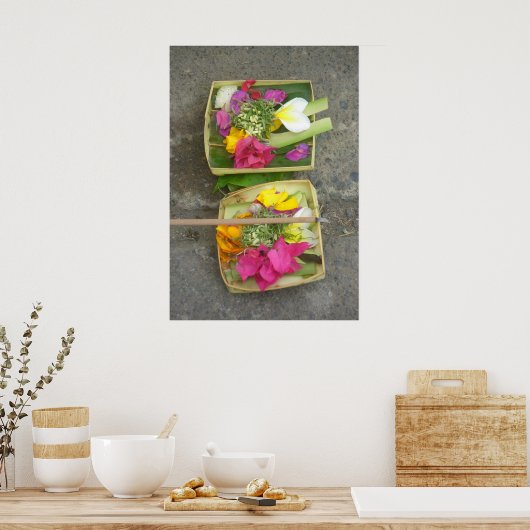 Balinese aanbodmanden poster (Keuken)