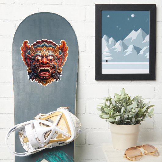 Balinese Barong Spirit Sticker - Natuurlijk (Snowboard)