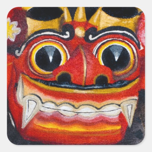 Balinese Barong Vierkante Sticker (Voorkant)