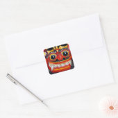 Balinese Barong Vierkante Sticker (Envelop)