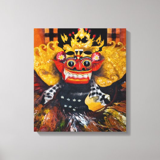 Balinese Barong Wrapped Canvas Afdruk (Voorkant)