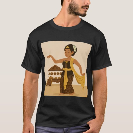 Balinese danser illustratie t-shirt (Voorkant)