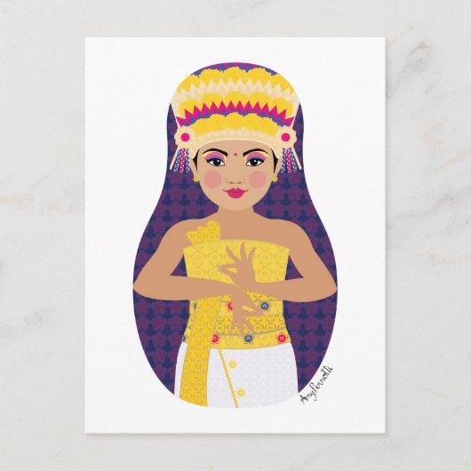 Balinese danser Matryoshka Briefkaart (Voorkant)
