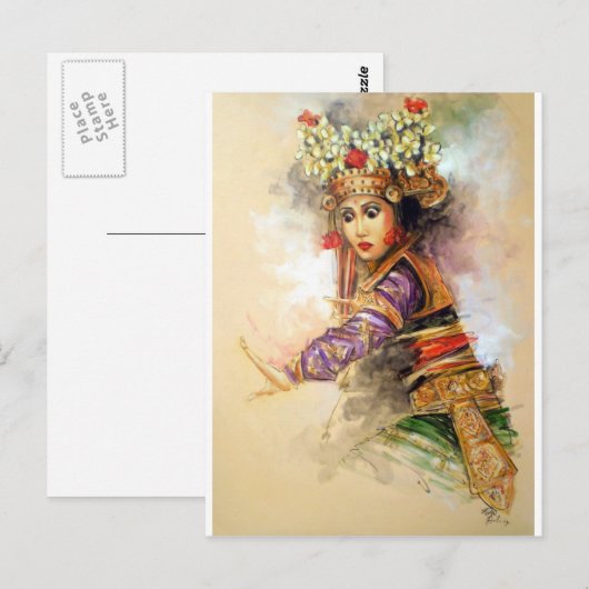 Balinese danseres briefkaart (Voorkant / Achterkant)