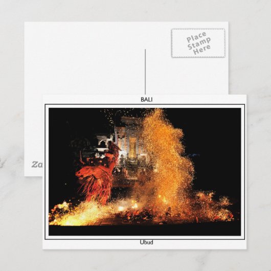 Balinese Fire Dancer Briefkaart (Voorkant / Achterkant)