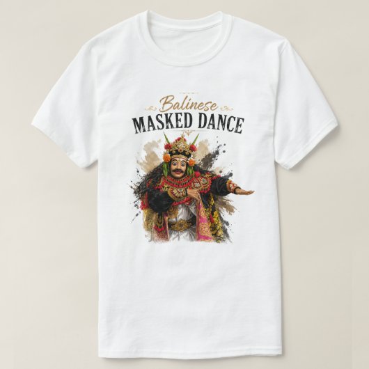 Balinese Gemaskerd Dans T-Shirt (Design voorkant)