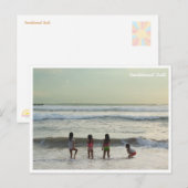 Balinese Girls Beach Fun Postcard Feestdagenkaart (Voorkant / Achterkant)