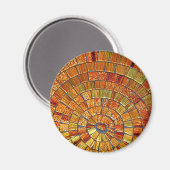 Balinese Glas Tegel Art- Bruin Magneet (Voorkant / Achterkant)