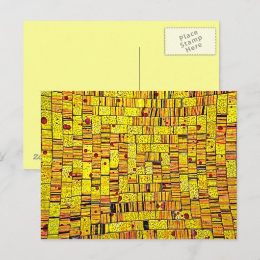 Balinese Glass Tile Art - Geel Briefkaart (Voorkant / Achterkant)