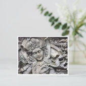 Balinese Goddess Stone Art Travel Postcard Feestdagenkaart (Staand voorkant)
