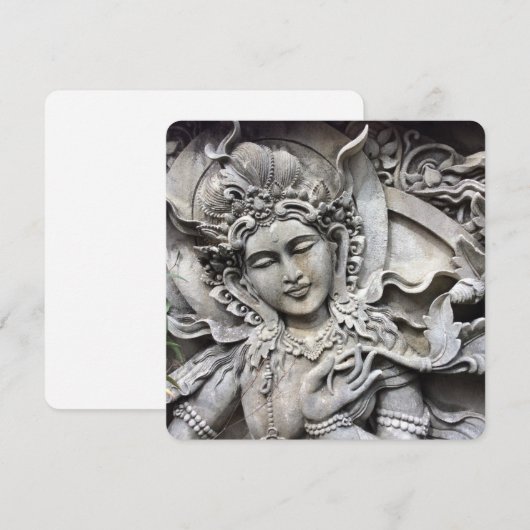 Balinese Goddess Stone Carving Card Feestdagenkaart (Voorkant / Achterkant)