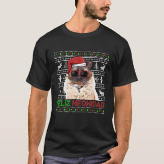 Balinese-Javanese Cat Feliz Meowidad Funny Christm T-shirt